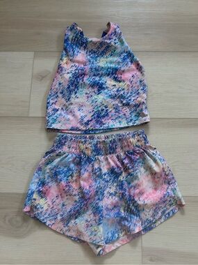 DSG girls matching shorts and tank